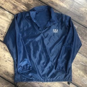USA Olympics Mens Windbreaker Jacket Blue Mesh 2XL